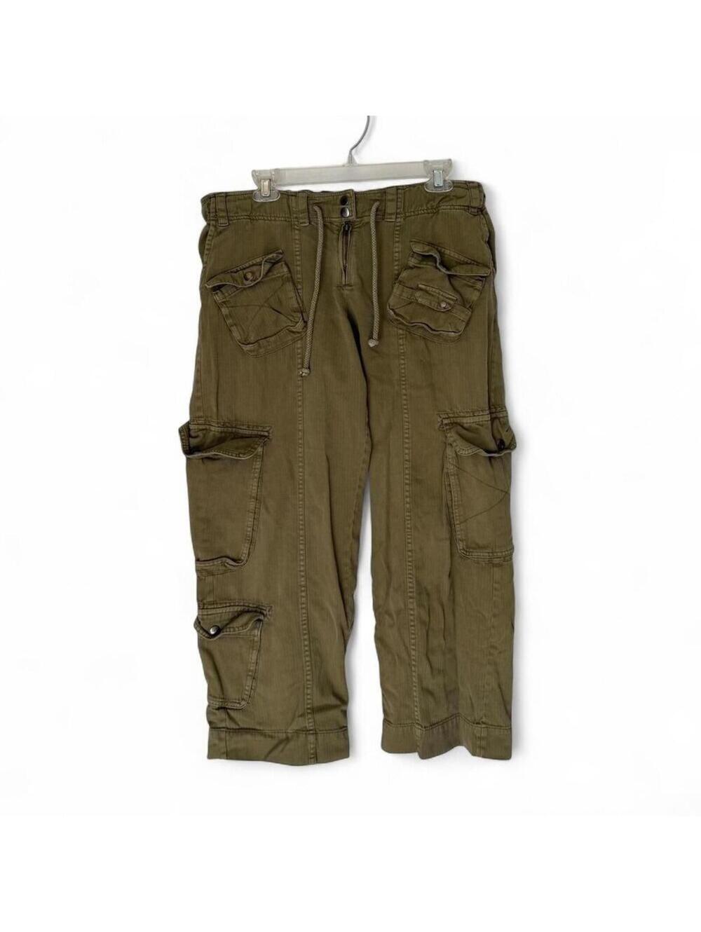 Women's Free People Tahiti Cargo Pants faded olive green Size S SMALL